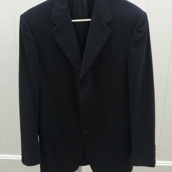 Canali Men Blazer Jacket Blue Three Button Lined Notch Lapel Suit Wool Italy 38R - Picture 8 of 9